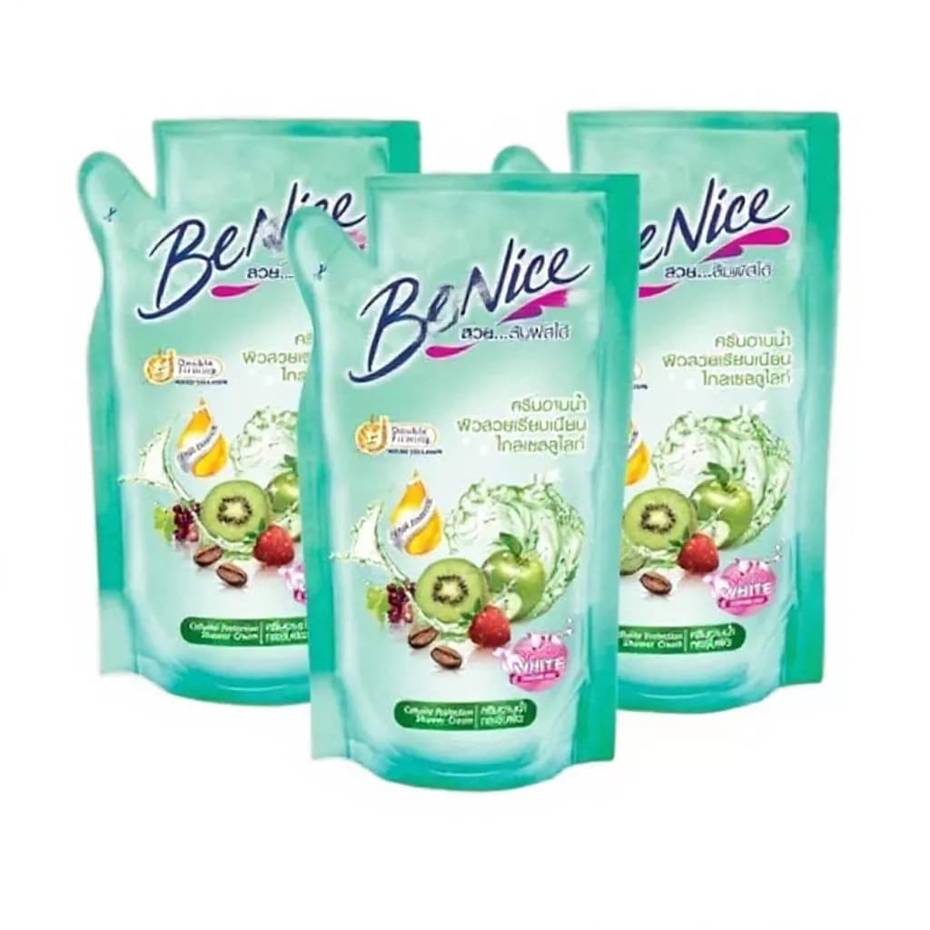 แพค3ถุง Benice Shower ครีมอาบน้ำ สูตรบำรุงผิว บีไนซ์ แบบถุงเติม ขนาด 400มล. X3ถุง