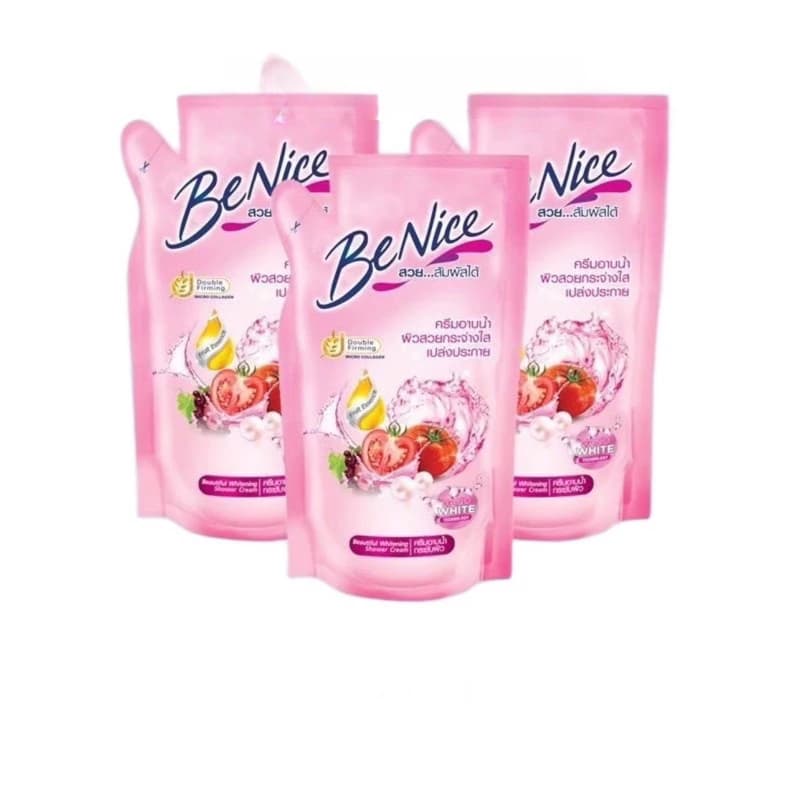 แพค3ถุง Benice Shower ครีมอาบน้ำ สูตรบำรุงผิว บีไนซ์ แบบถุงเติม ขนาด 400มล. X3ถุง