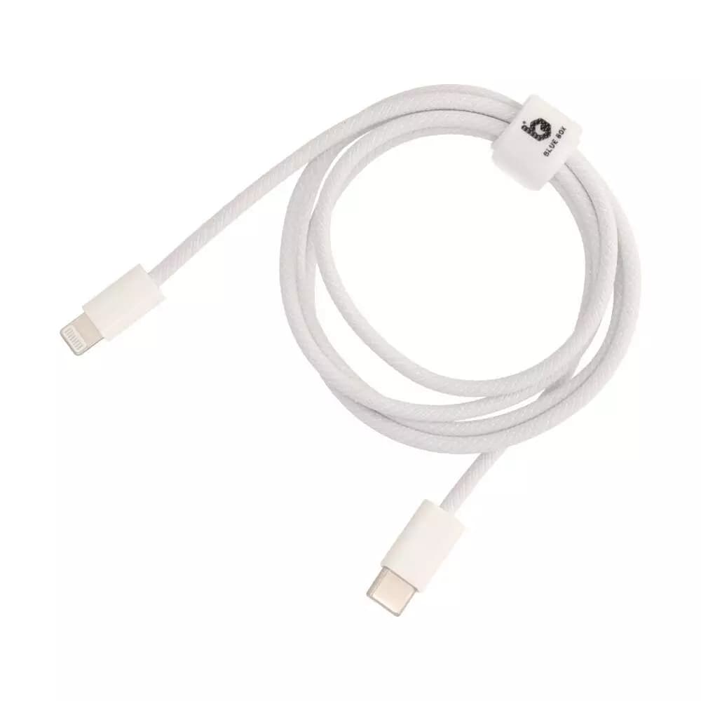 สายชาร์จ Blue Box USB-C to Lightning 27W 1 เมตร Knitting White by Banana IT