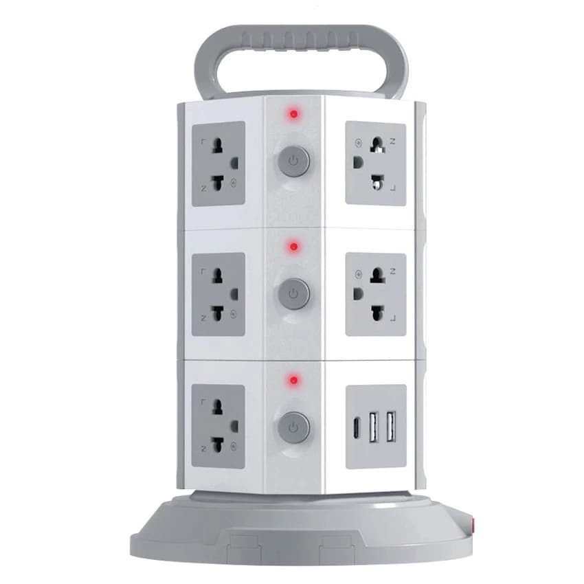 บีแอลแอล ปลั๊กไฟ 3สวิตซ์ 11ช่อง สายยาว3เมตร รุ่น B83 สีขาวเทา BLL PLUG TOWER 3SWITCH 11SOCKET 3M B83