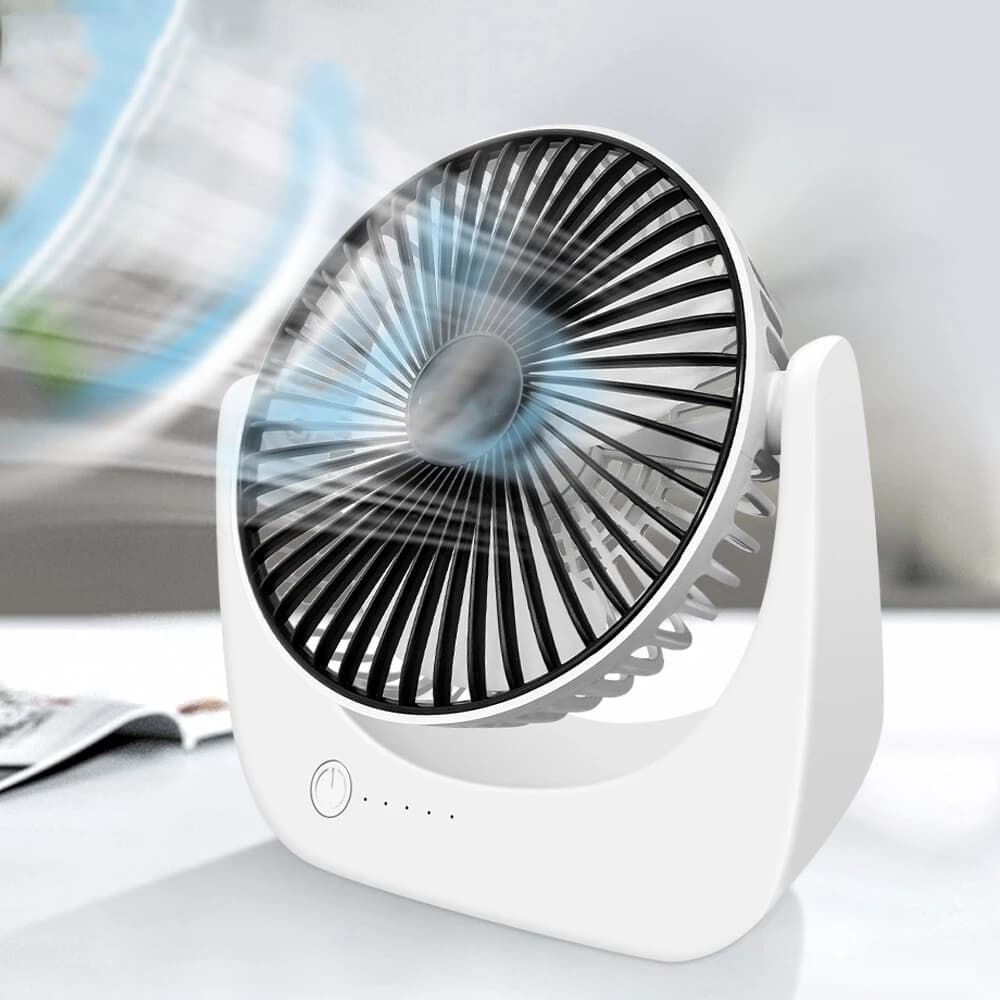 Shar พัดลมพกพา Desktop Fan พัดลม ชาร์จแบตได้ แบตในตัว ชาร์จแบตได้ USB ปรับความเร็วได้ 3