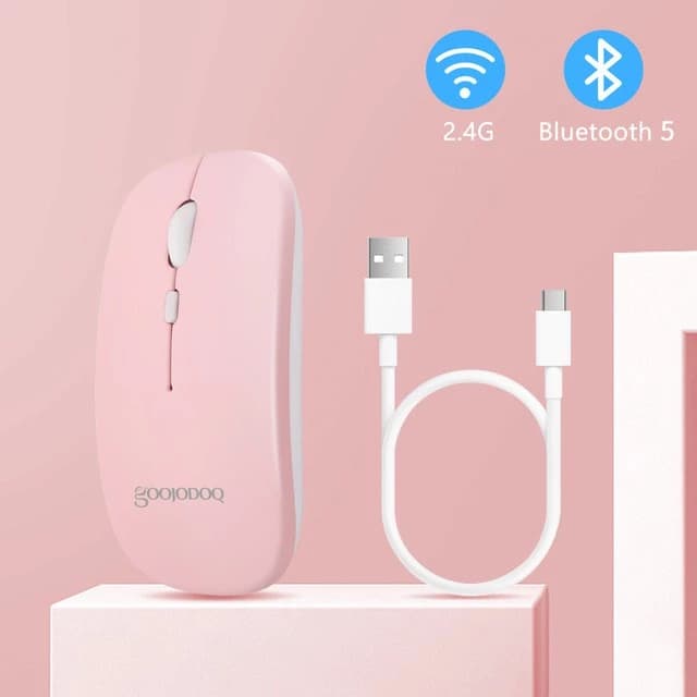 GOOJODOQ ไทยแลนด์สปอต เมาส์ เมาส์ไร้สาย 2.4G สีมาการอง พร้อมสายชาร์จ