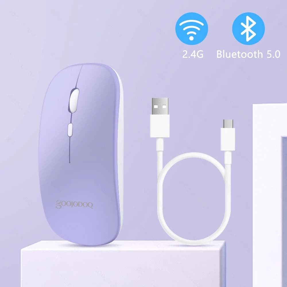 GOOJODOQ ไทยแลนด์สปอต เมาส์ เมาส์ไร้สาย 2.4G สีมาการอง พร้อมสายชาร์จ