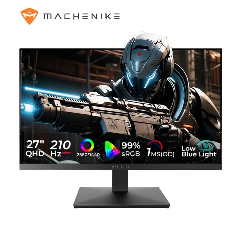 MACHENIKE Gaming Monitor คอมพิวเตอร์ 27" 2K 210Hz Fast IPS Gaming Monitor 1ms QHD 2560x1440 HDR400 FreeSync G-Sync 98%