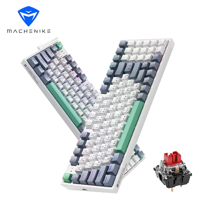 คีย์บอร์ดแมคคานิคแบบมีสาย Machenike K500 สลับเปลี่ยนได้ 90% คีย์บอร์ดเกมมิ่งมีไฟแบ็คไลท์ RGB 94 ปุ่ม