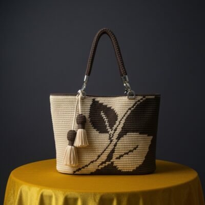 กระเป๋าถัก ลายใบไม้🍂🌿